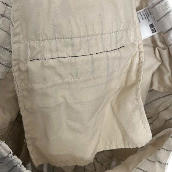 Uniqlo White Striped Linen Blend Pants High Rise Slim Straight Trousers Size M - Picture 12 of 14